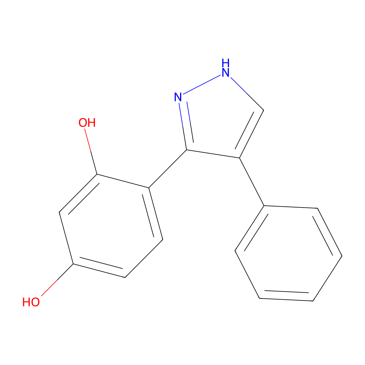 4-(4-Phenyl-1H-pyrazol-3-YL)-1,3-benzenediol molecular structure, CAS 394237-94-6