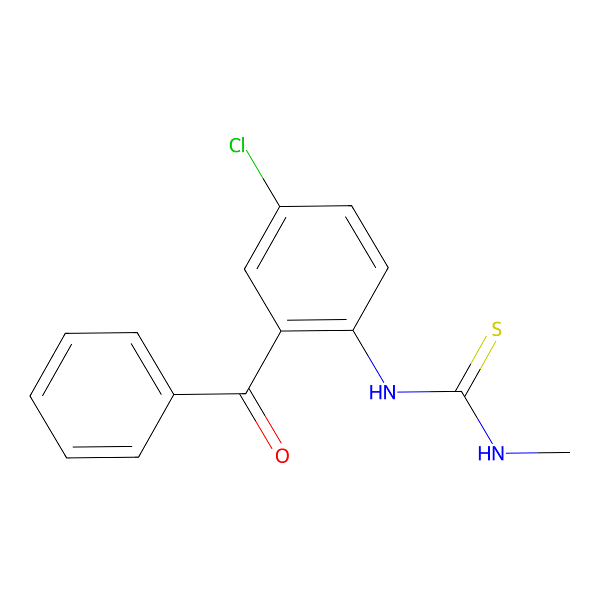 N-(2-benzoyl-4-chlorophenyl)-N'-methylthiourea molecular structure, CAS 394239-57-7