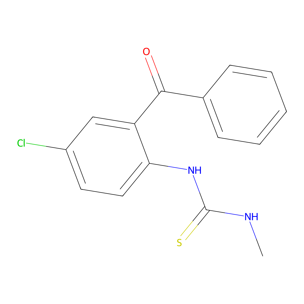 N-(2-benzoyl-4-chlorophenyl)-N'-methylthiourea molecular structure, CAS 394239-57-7