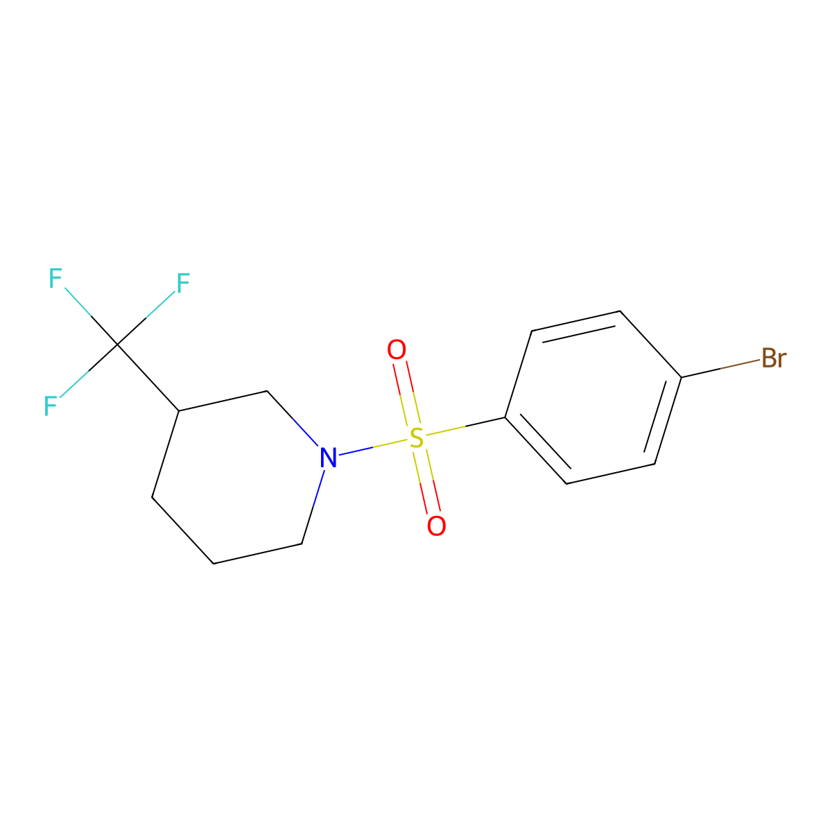 1-[(4-Bromophenyl)sulfonyl]-3-(trifluoromethyl)piperidine molecular structure, CAS 394245-70-6