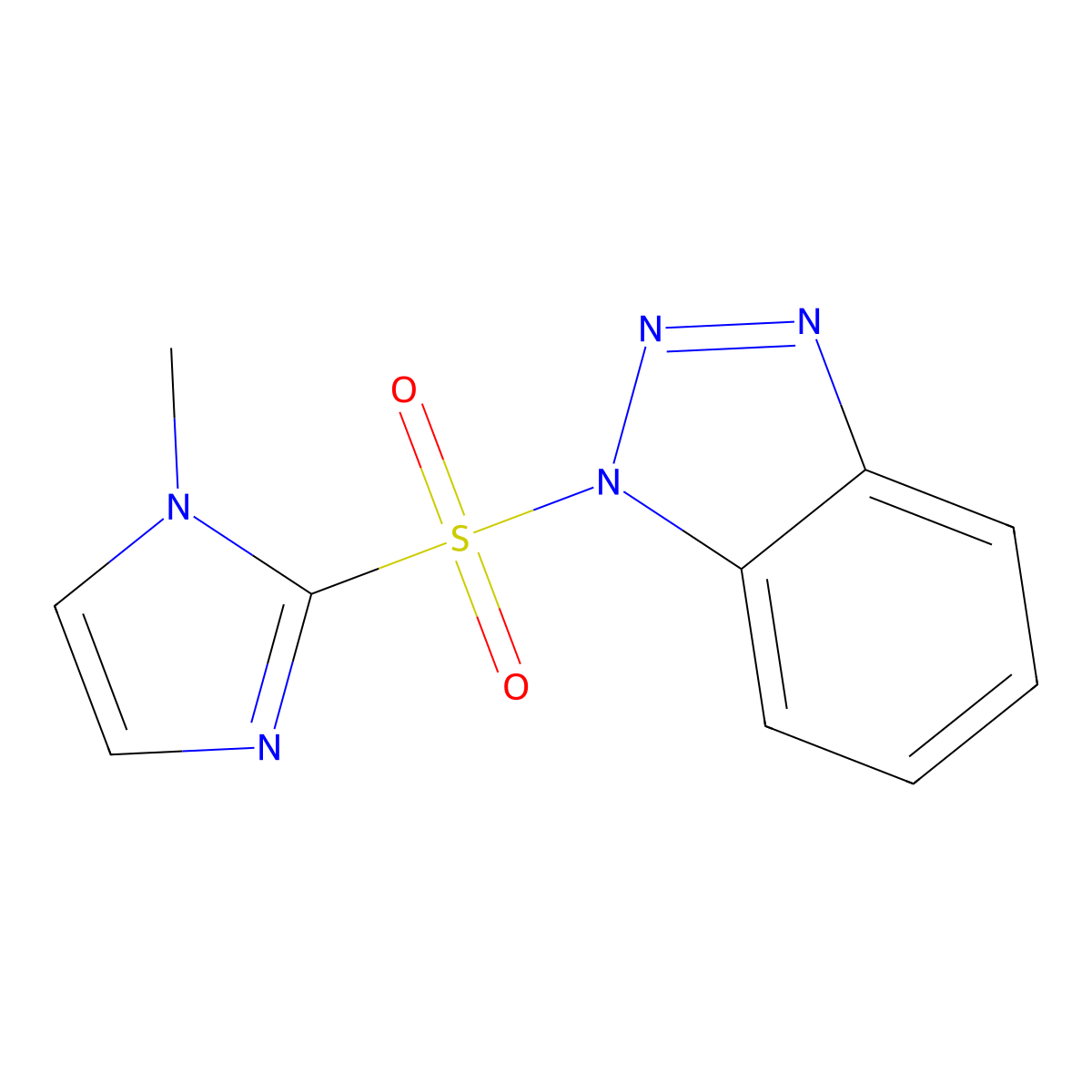 1-[(1-Methyl-1H-imidazol-2-yl)sulfonyl]-1H-benzotriazole molecular structure, CAS 394245-72-8