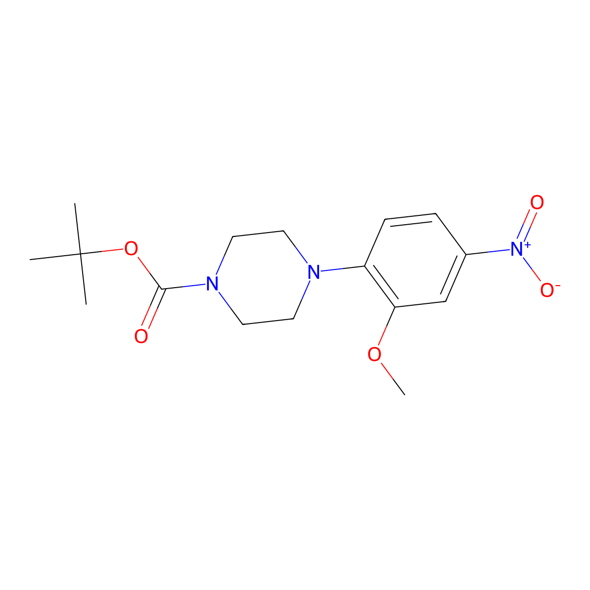 Tert-butyl 4-(2-methoxy-4-nitrophenyl)piperazine-1-carboxylate molecular structure, CAS 394248-99-8