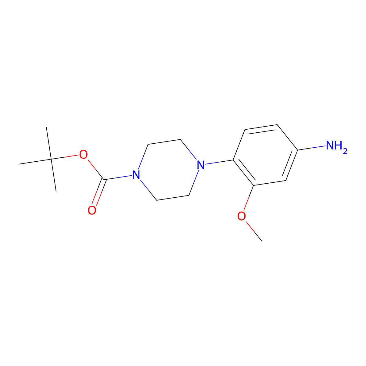 Tert-butyl 4-(4-amino-2-methoxyphenyl)piperazine-1-carboxylate molecular structure, CAS 394249-00-4
