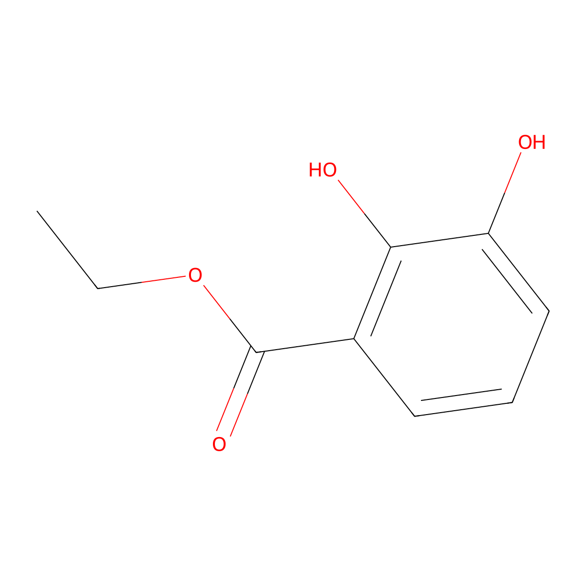 Ethyl 2,3-dihydroxybenzoate molecular structure, CAS 3943-73-5