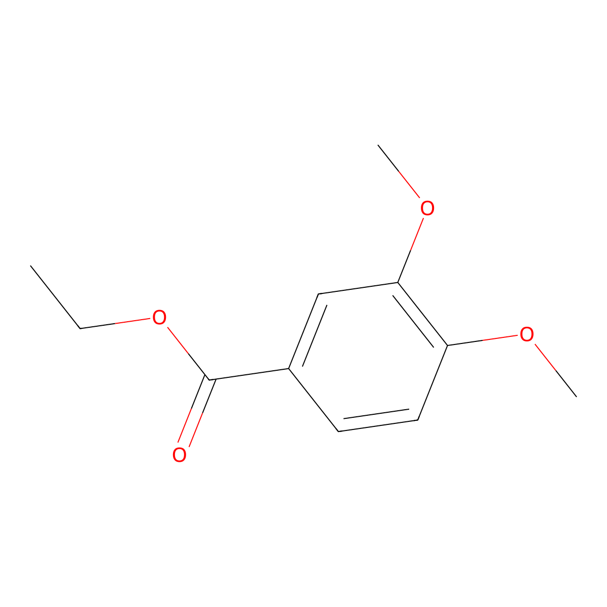 Benzoic acid, 3,4-dimethoxy-, ethyl ester molecular structure, CAS 3943-77-9