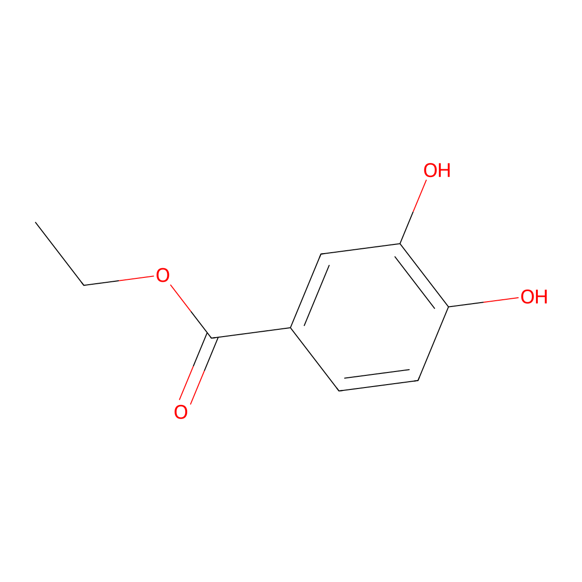 Ethyl 3,4-Dihydroxybenzoate molecular structure, CAS 3943-89-3