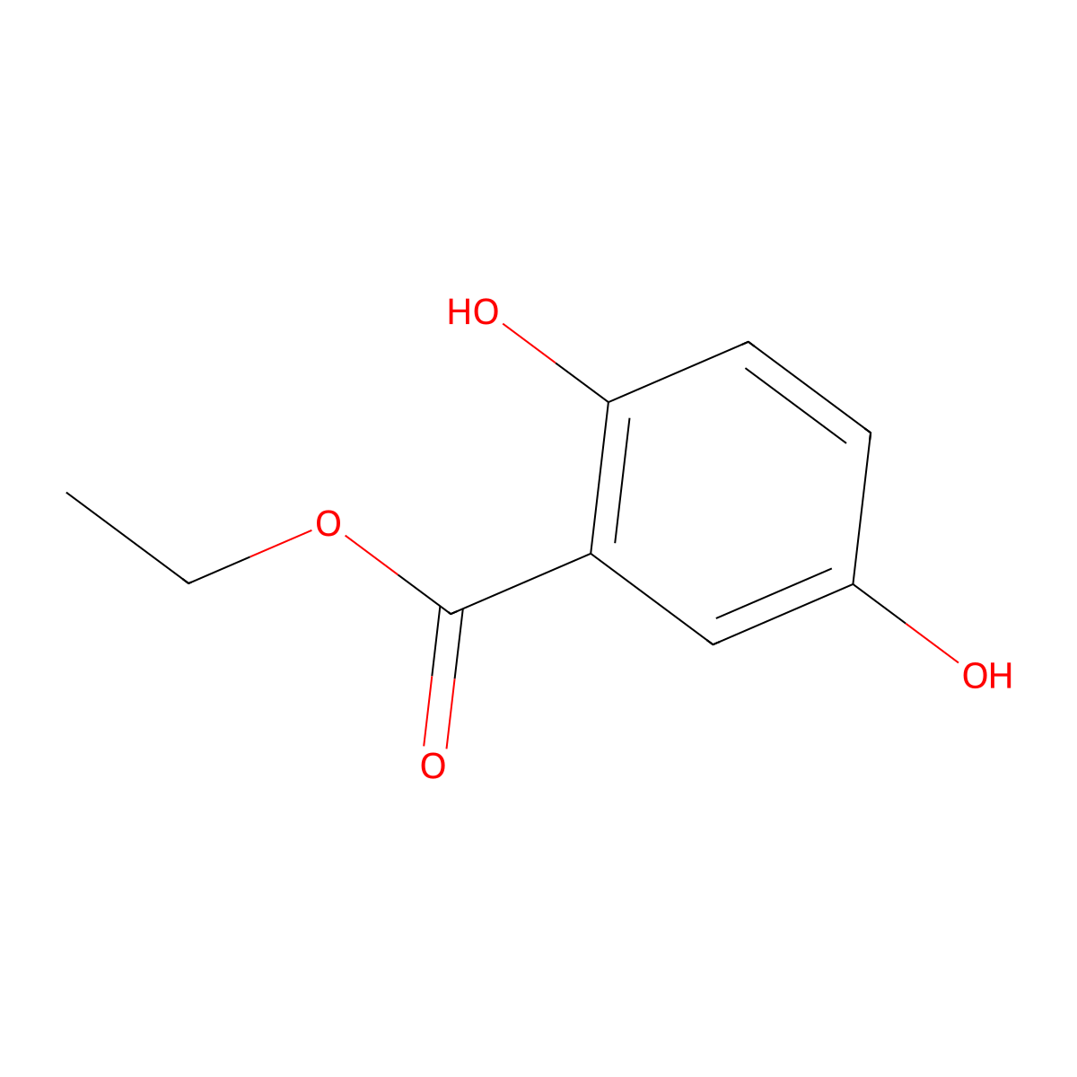 Ethyl 2,5-dihydroxybenzoate molecular structure, CAS 3943-91-7
