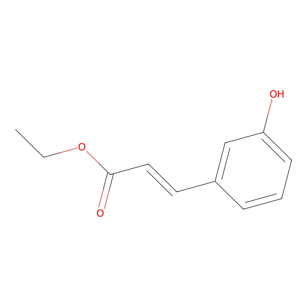 Ethyl (2E)-3-(3-hydroxyphenyl)prop-2-enoate molecular structure, CAS 3943-96-2