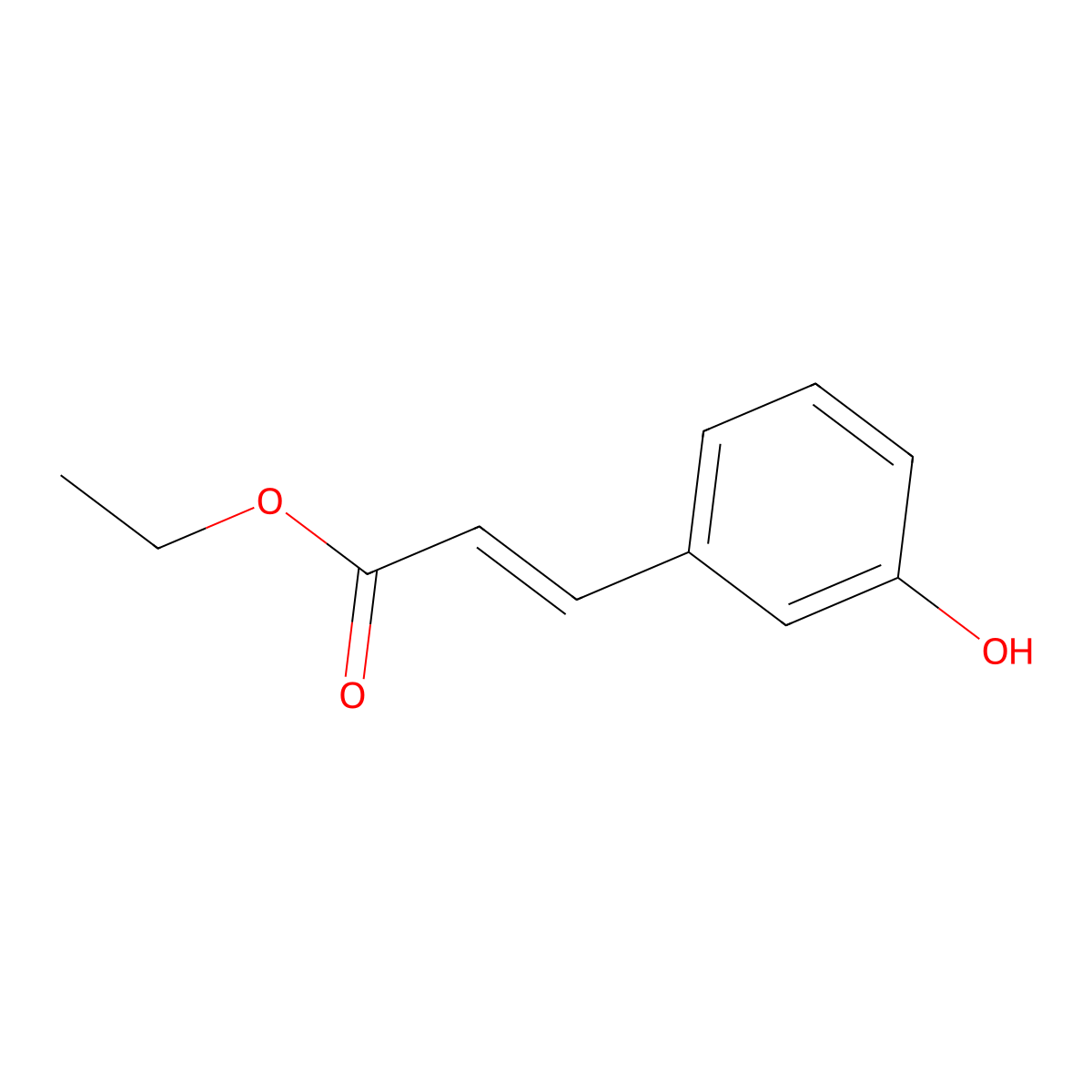 Ethyl (2E)-3-(3-hydroxyphenyl)prop-2-enoate molecular structure, CAS 3943-96-2