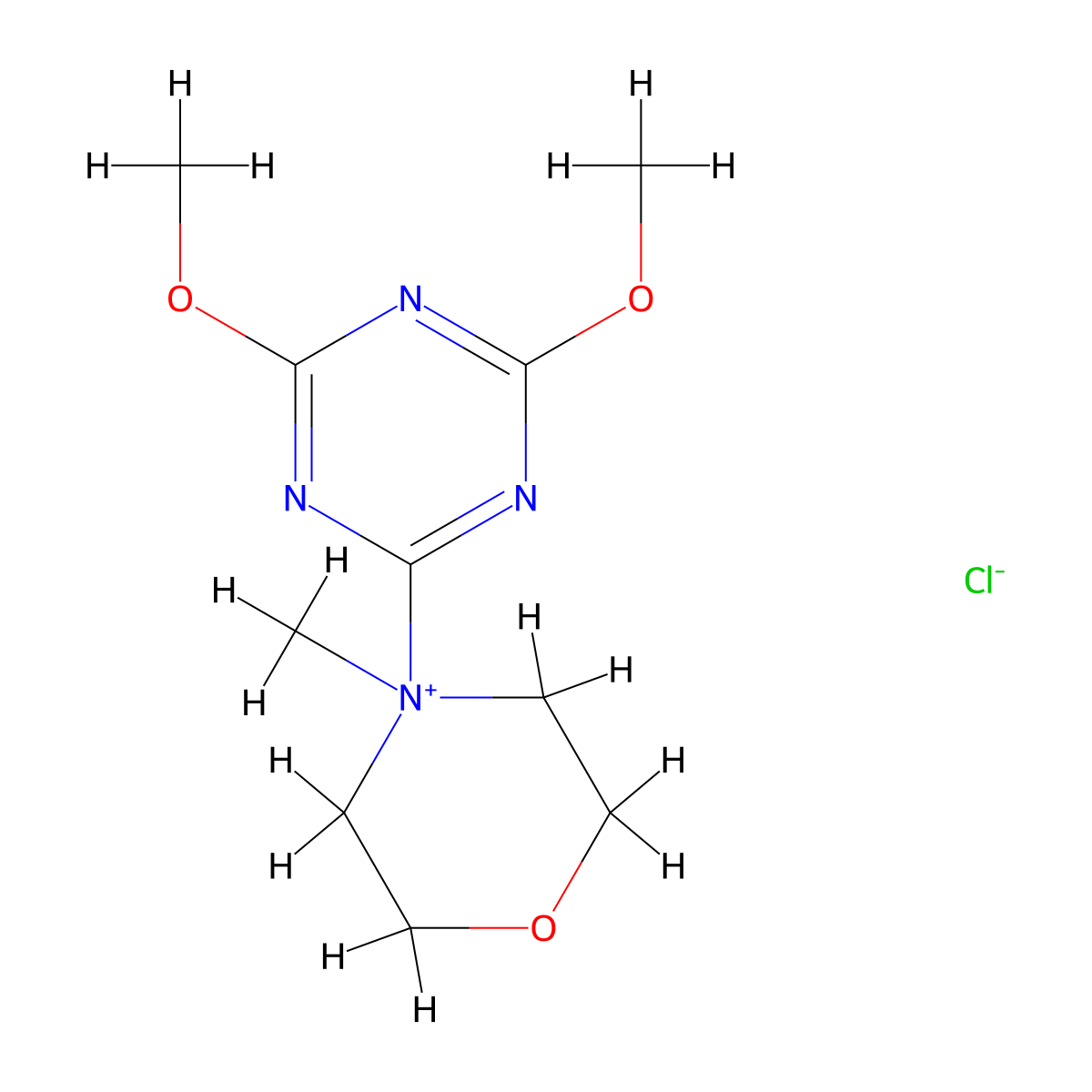 4-(4,6-Dimethoxy-1,3,5-triazin-2-yl)-4-methylmorpholinium chloride molecular structure, CAS 3945-69-5