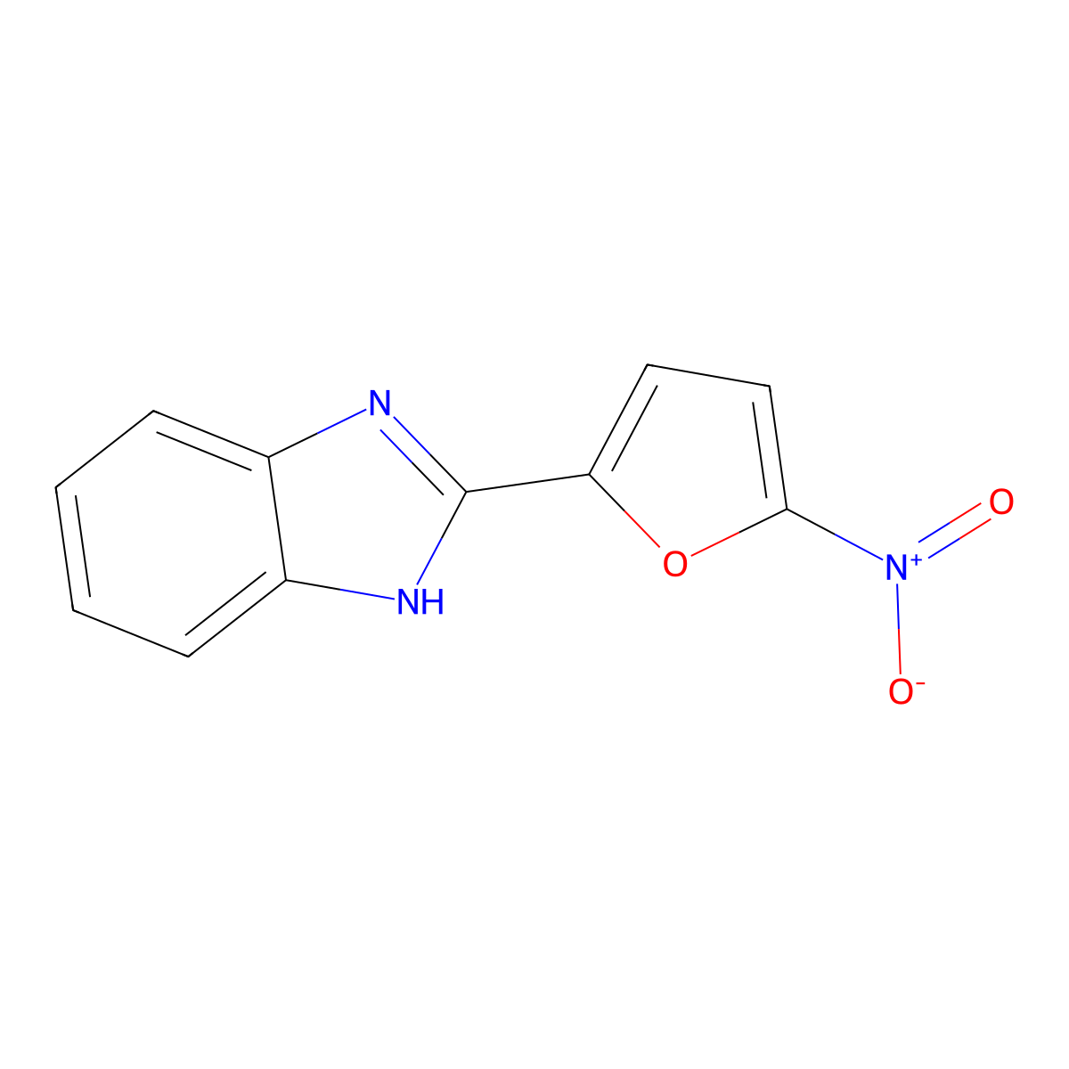 1H-Benzimidazole, 2-(5-nitro-2-furanyl)- molecular structure, CAS 3945-78-6