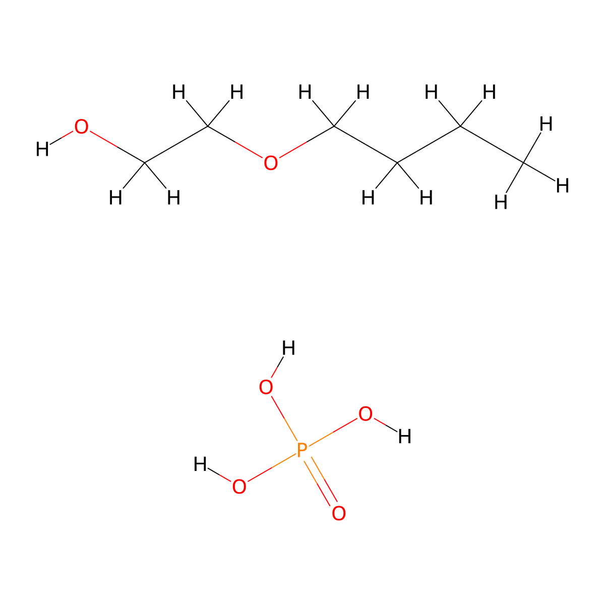 Ethanol, 2-butoxy-, phosphate molecular structure, CAS 39454-62-1