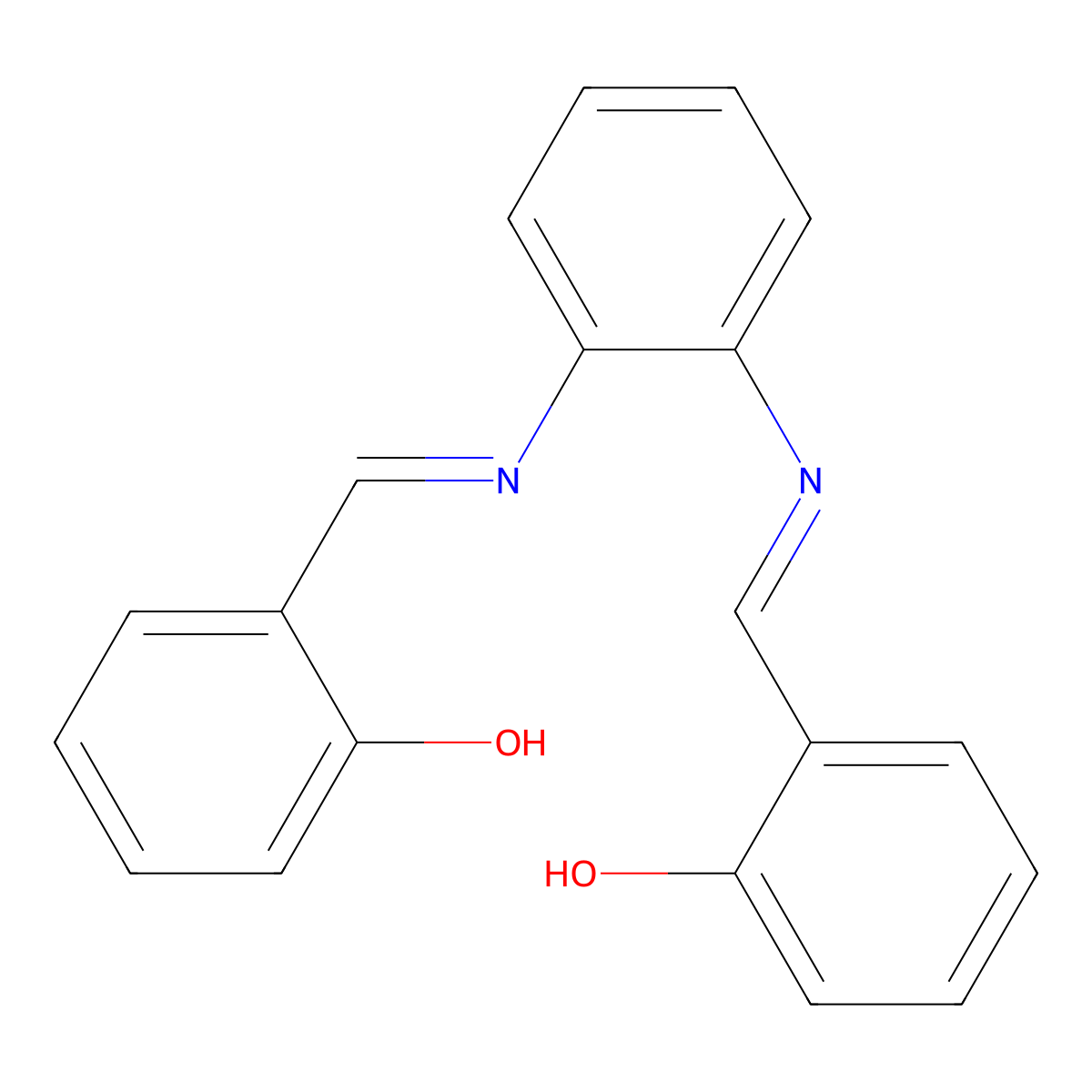 N,N'-bis(salicylidene)-1,2-phenylenediamine molecular structure, CAS 3946-91-6