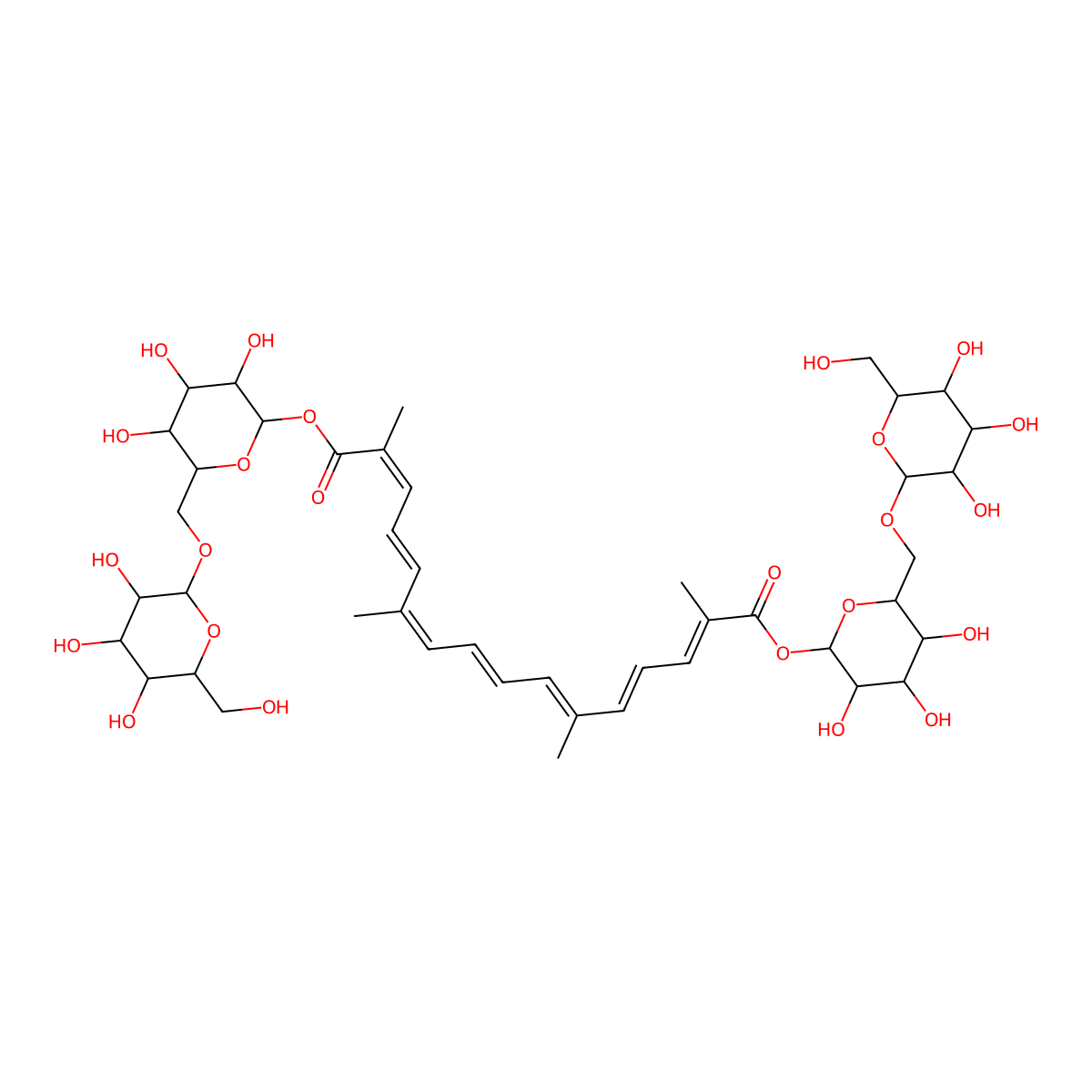 Crocin molecular structure, CAS 39465-00-4