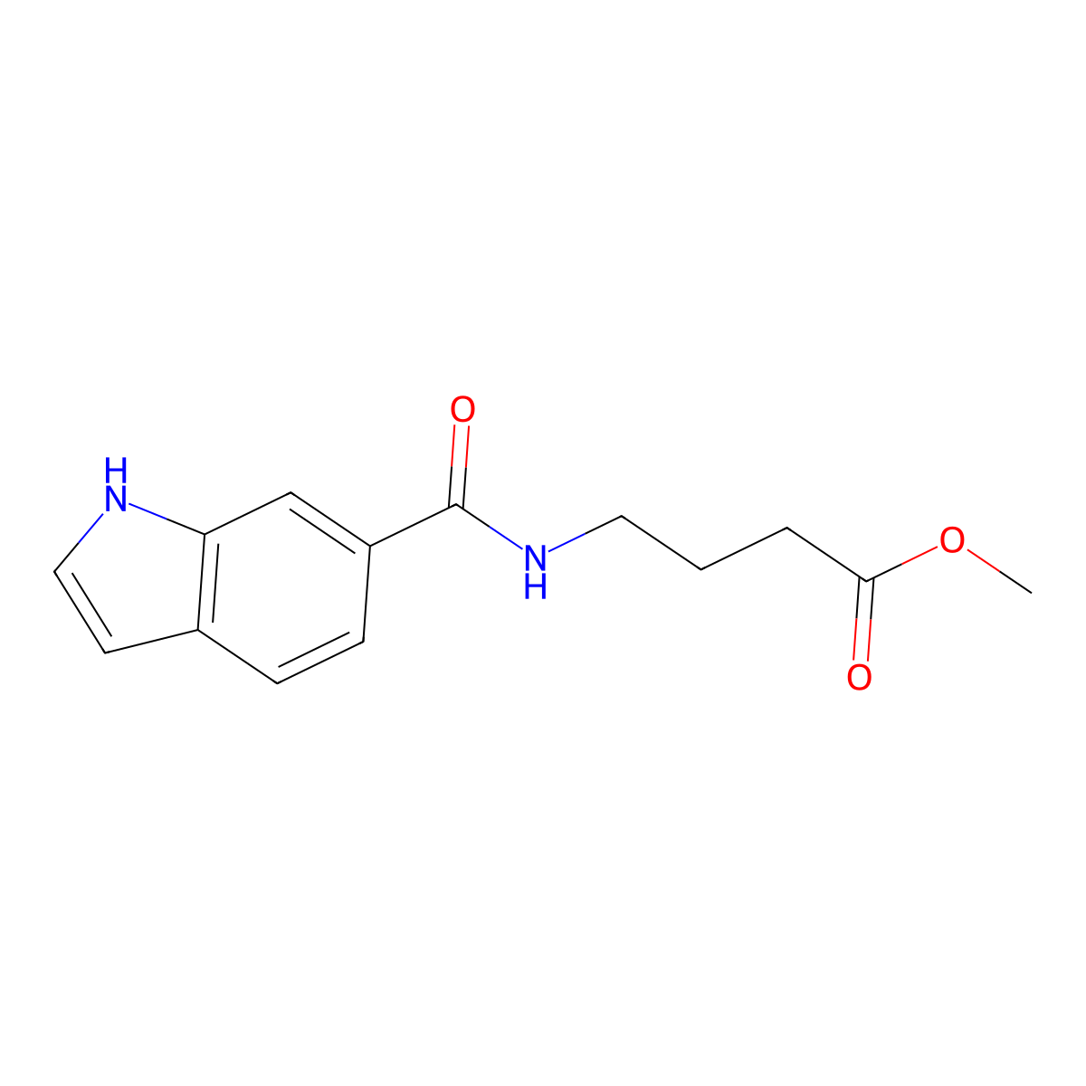 methyl 4-(1H-indole-6-carbonylamino)butanoate molecular structure, CAS 394653-95-3