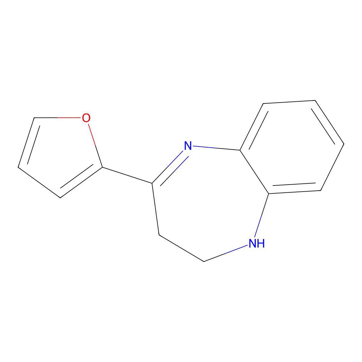 4-(furan-2-yl)-2,3-dihydro-1H-1,5-benzodiazepine molecular structure, CAS 394655-12-0