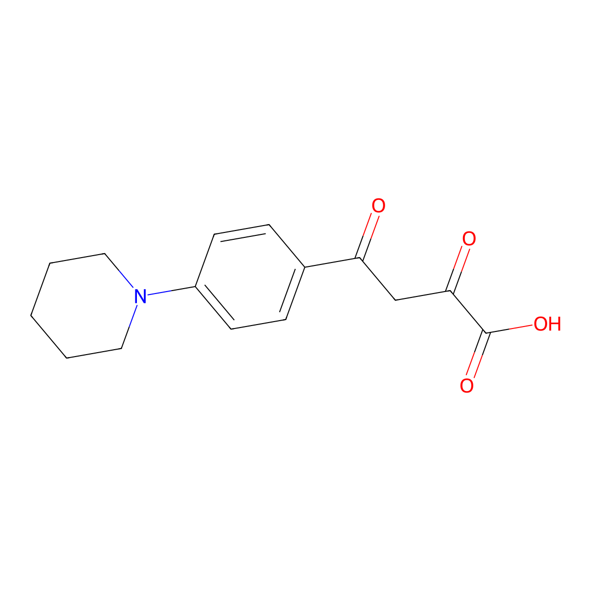 2,4-Dioxo-4-(4-piperidin-1-ylphenyl)butanoic acid molecular structure, CAS 394655-15-3