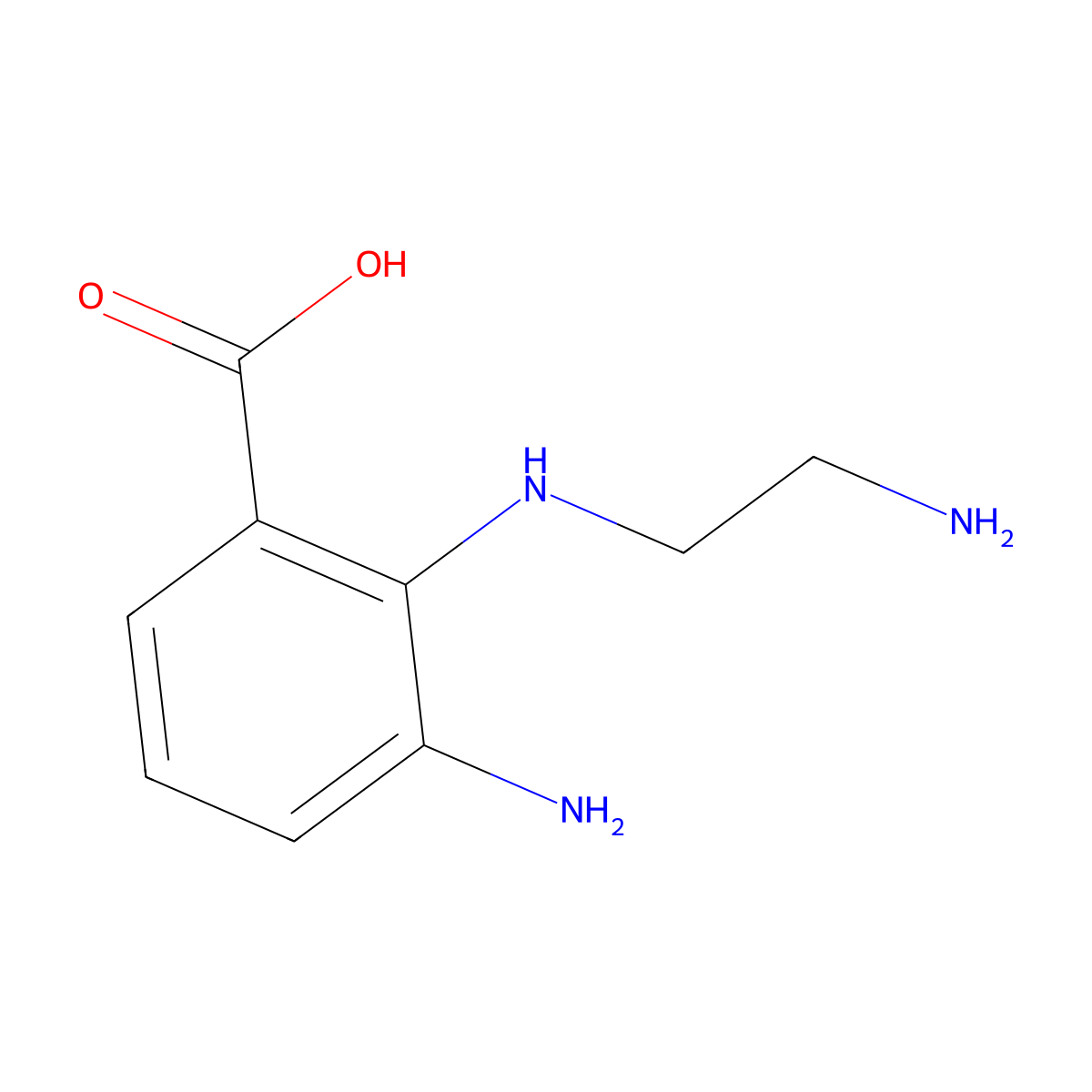 3-Amino-2-((2-aminoethyl)amino)benzoic acid molecular structure, CAS 394655-20-0