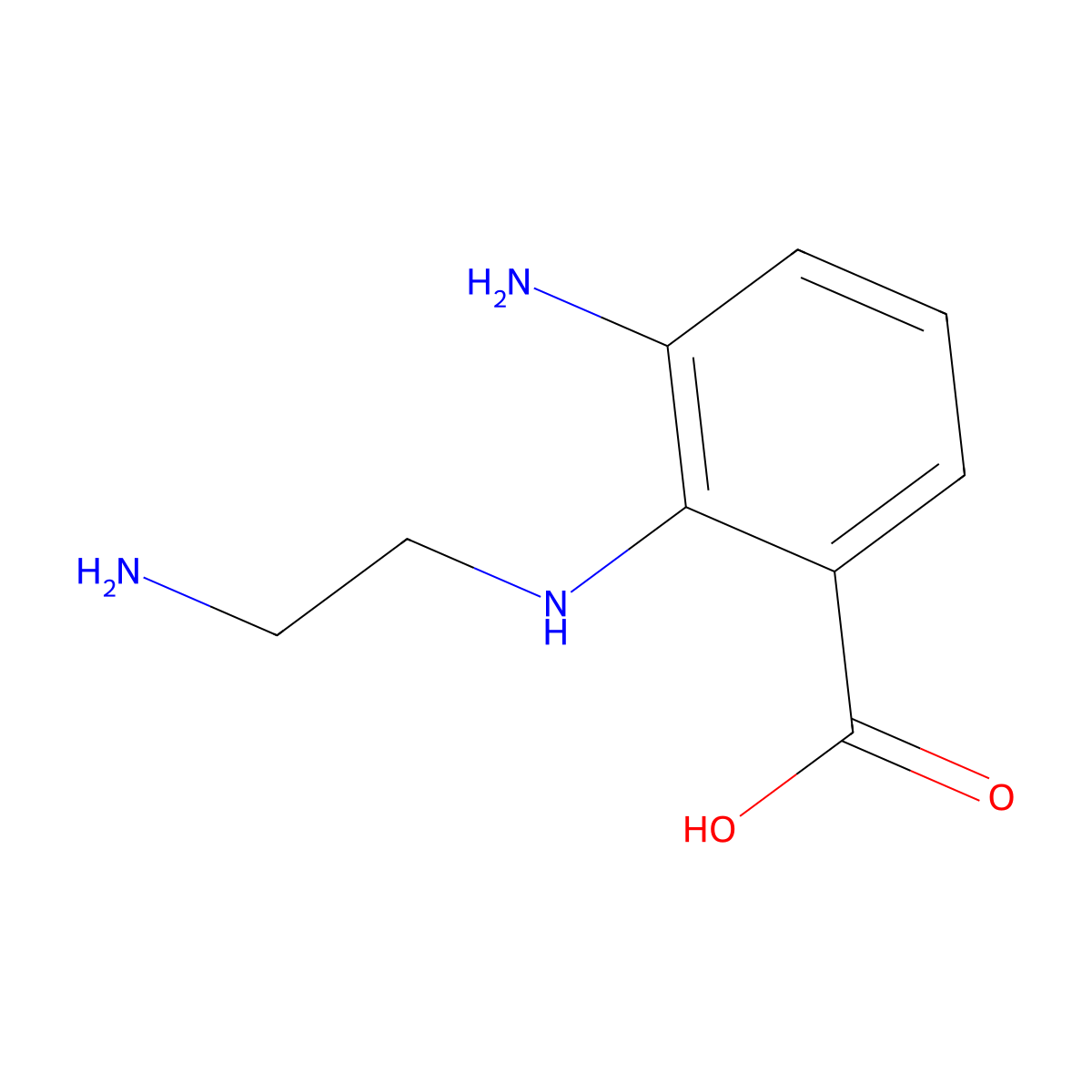 3-Amino-2-((2-aminoethyl)amino)benzoic acid molecular structure, CAS 394655-20-0