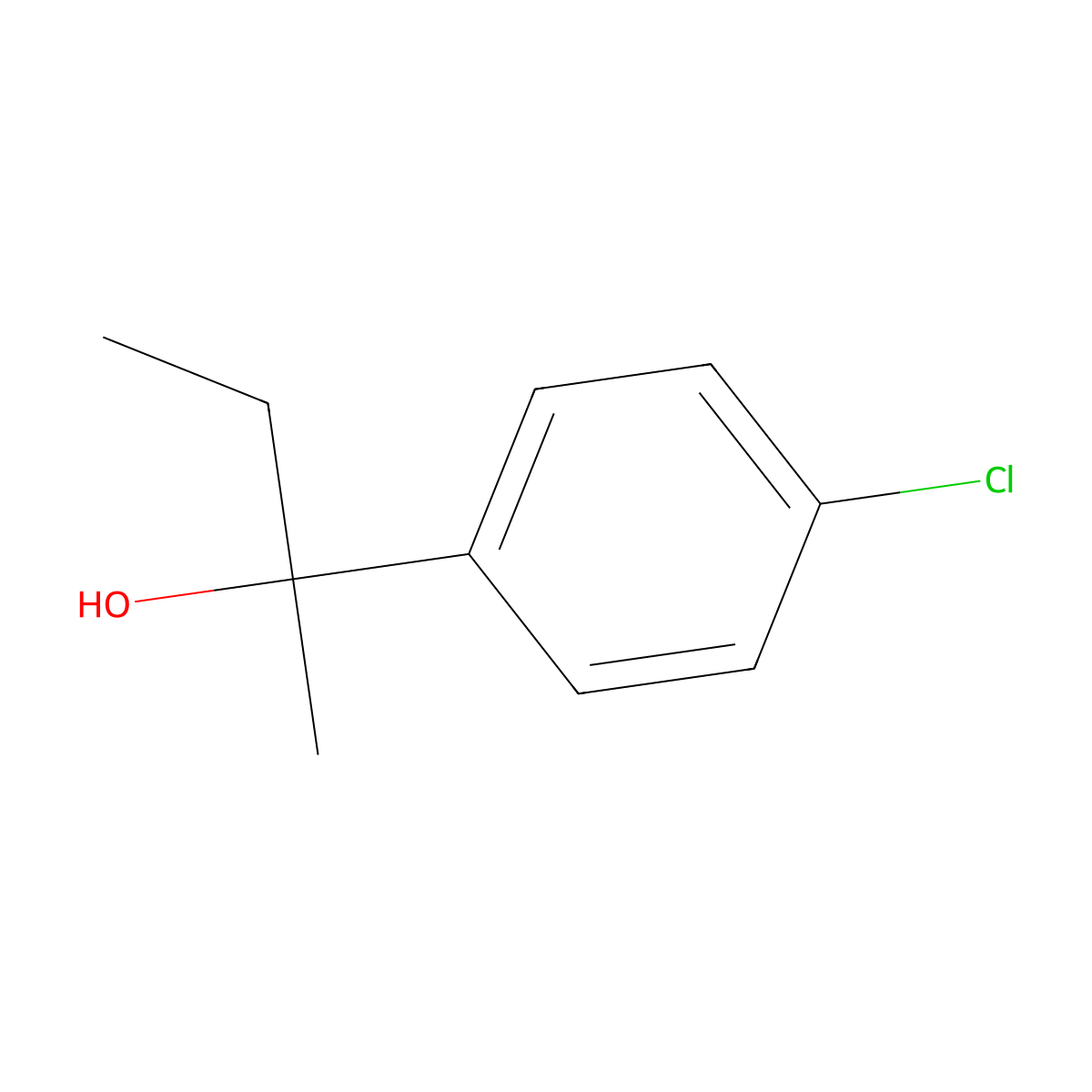 2-(4-Chlorophenyl)butan-2-ol molecular structure, CAS 3947-53-3