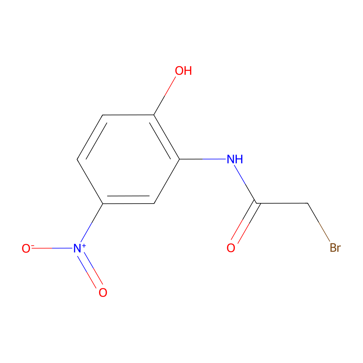 2-Bromo-N-(2-hydroxy-5-nitrophenyl)acetamide molecular structure, CAS 3947-58-8