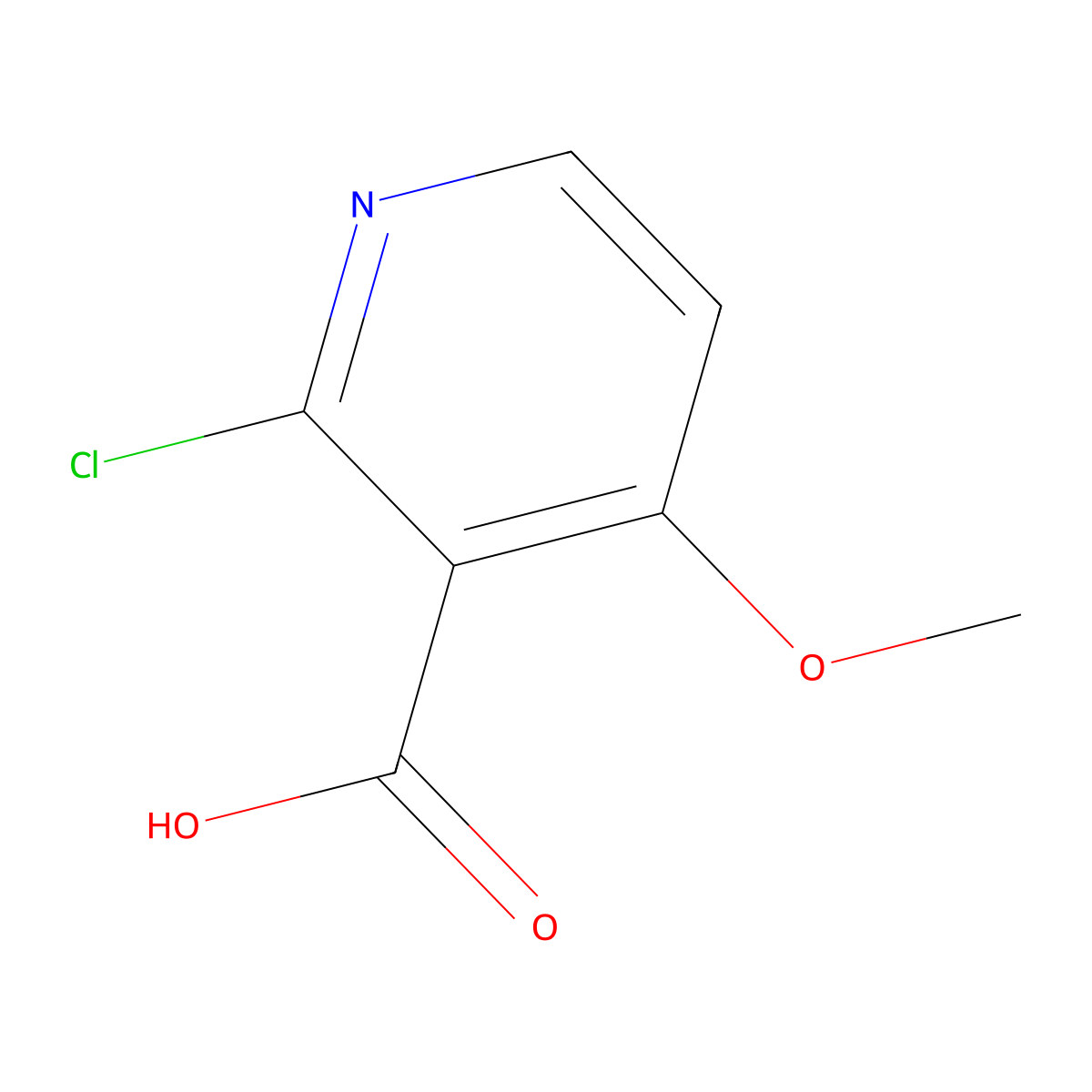 2-Chloro-4-methoxynicotinic acid molecular structure, CAS 394729-98-7