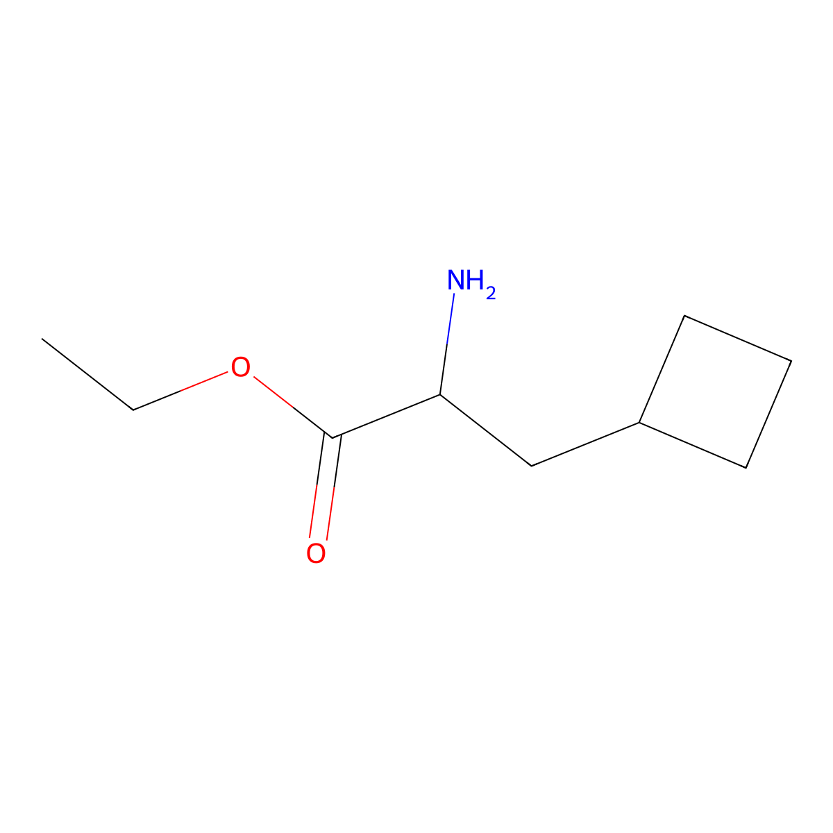 Ethyl 2-amino-3-cyclobutylpropanoate molecular structure, CAS 394735-17-2