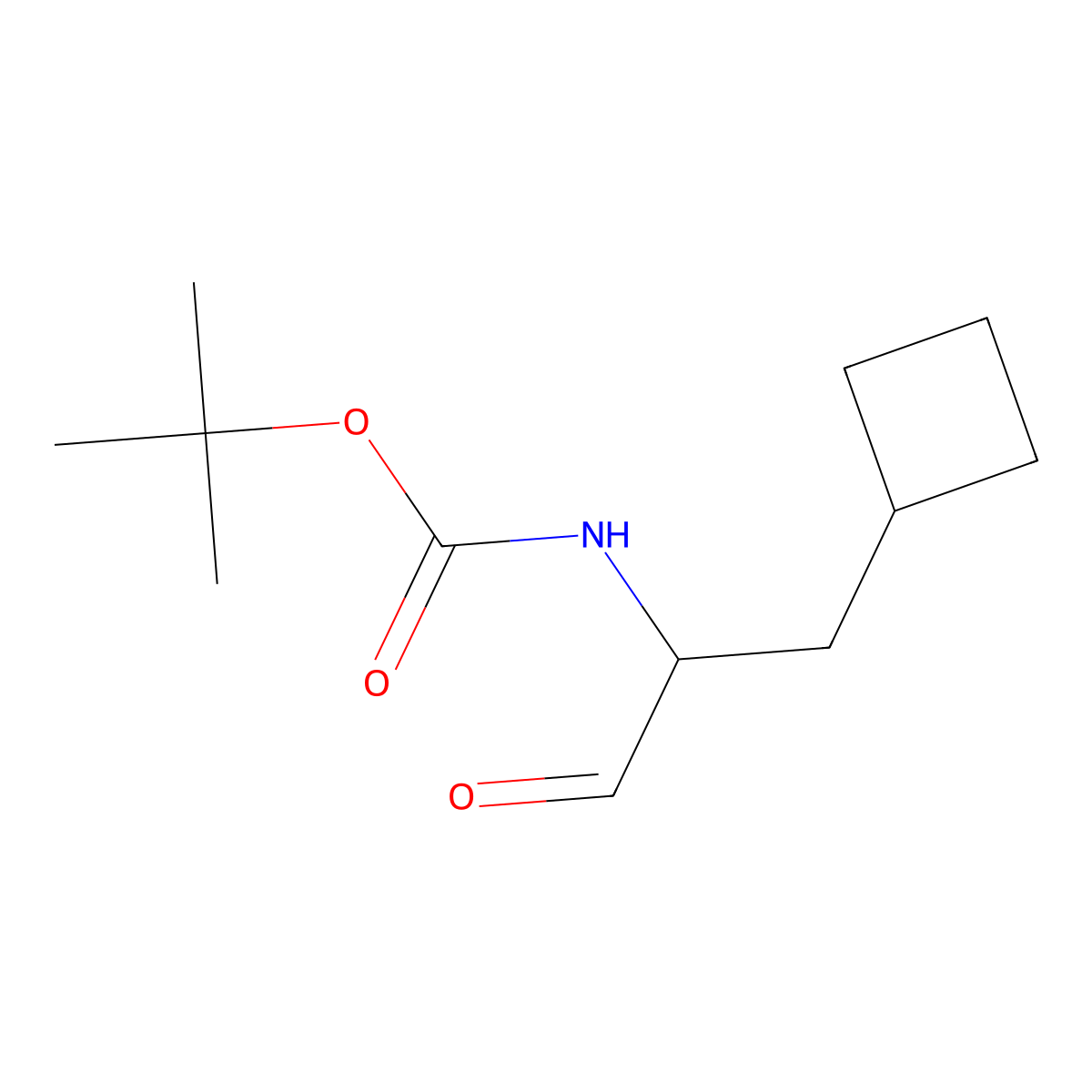 tert-Butyl (1-cyclobutyl-3-oxopropan-2-yl)carbamate molecular structure, CAS 394735-19-4