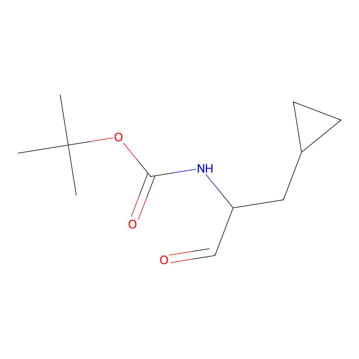 tert-butyl N-(1-cyclopropyl-3-oxopropan-2-yl)carbamate molecular structure, CAS 394735-40-1