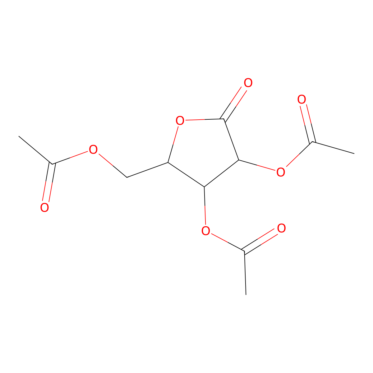 2-(Acetoxymethyl)-5-oxotetrahydrofuran-3,4-diyl diacetate molecular structure, CAS 394739-29-8