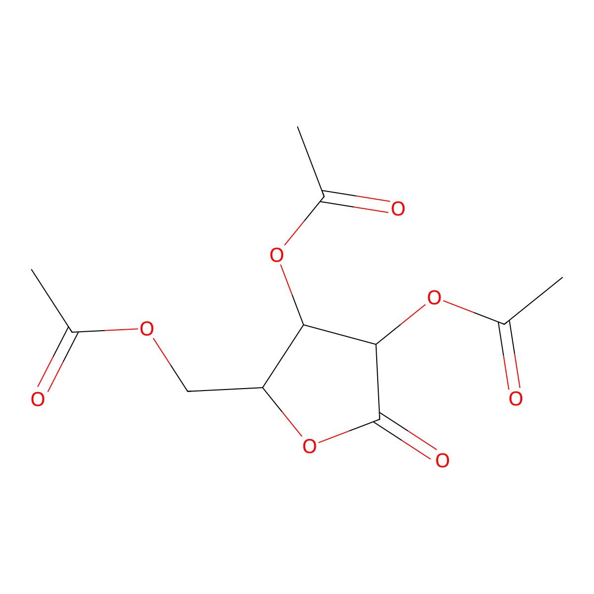 2-(Acetoxymethyl)-5-oxotetrahydrofuran-3,4-diyl diacetate molecular structure, CAS 394739-29-8