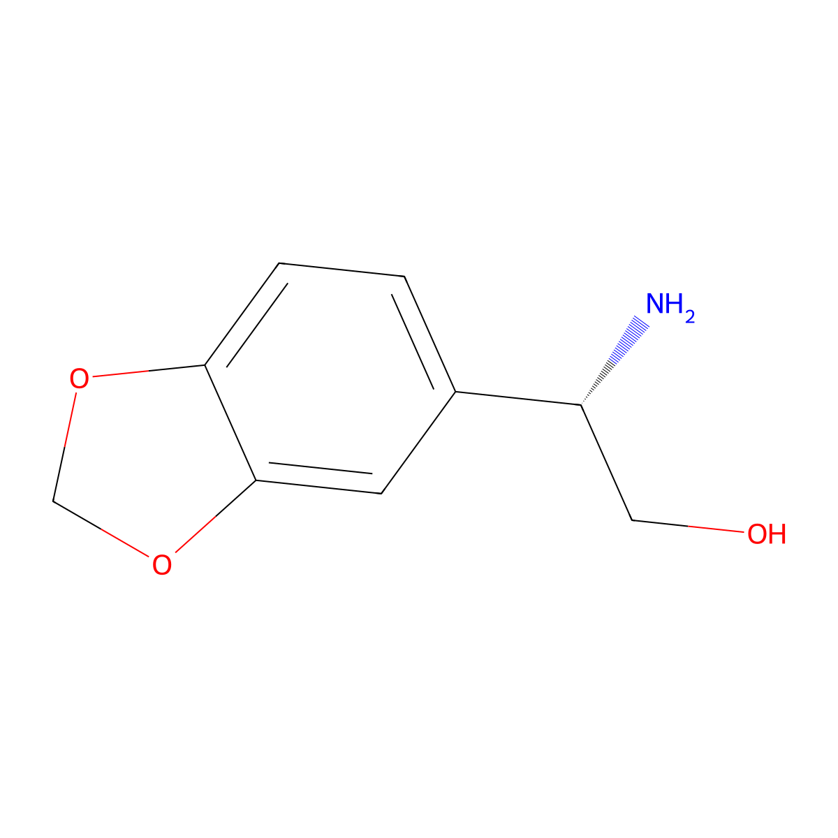 (2S)-2-amino-2-(1,3-dioxaindan-5-yl)ethan-1-ol molecular structure, CAS 394740-06-8
