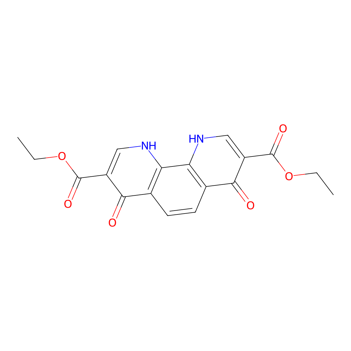 1,10-Phenanthroline-3,8-dicarboxylic acid, 4,7-dihydroxy-, 3,8-diethyl ester molecular structure, CAS 39479-71-5