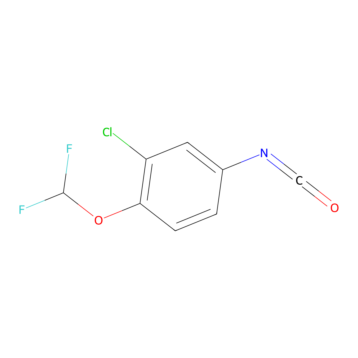 2-Chloro-1-(difluoromethoxy)-4-isocyanatobenzene molecular structure, CAS 39479-97-5