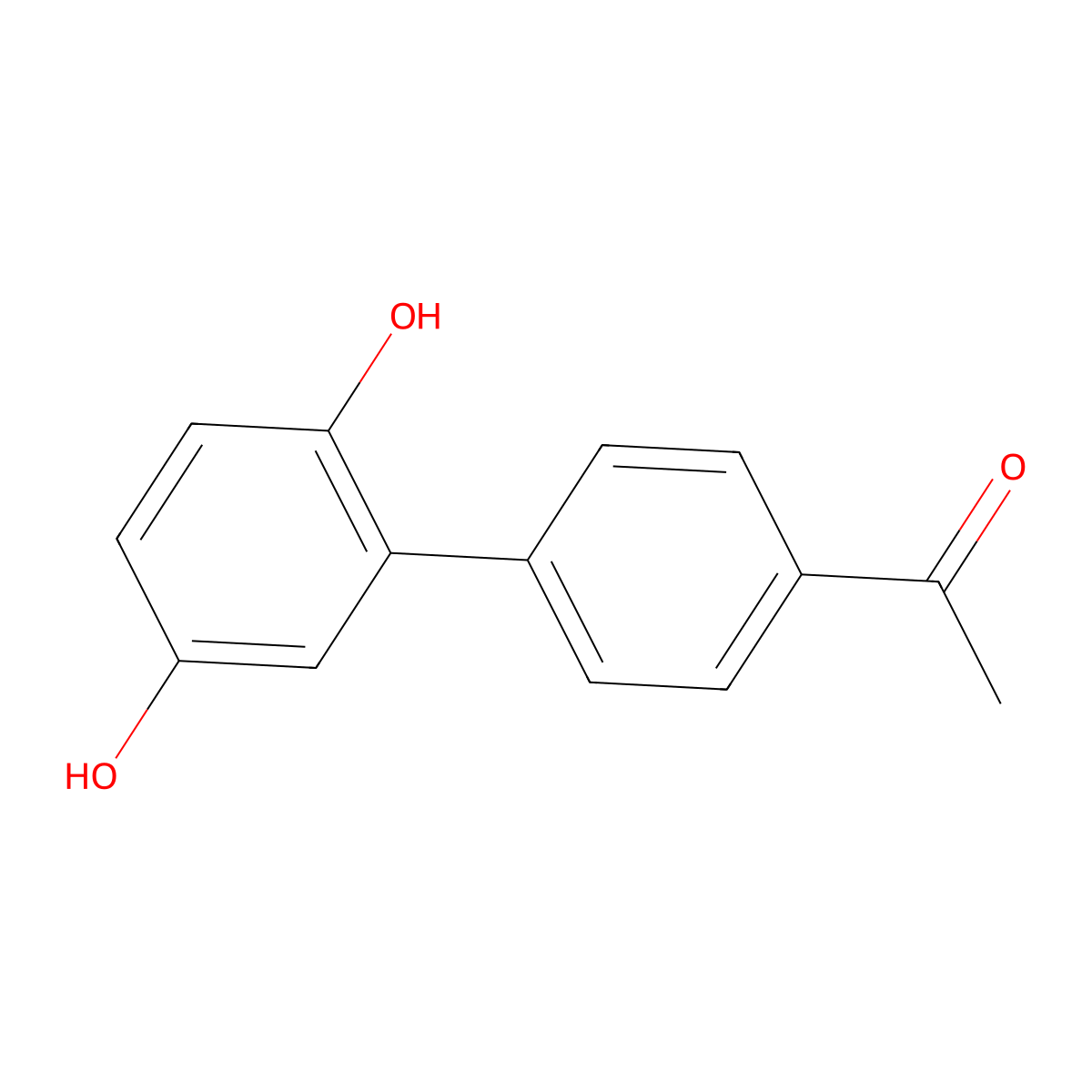 1-[4-(2,5-Dihydroxy-phenyl)-phenyl]-ethanone molecular structure, CAS 3948-13-8