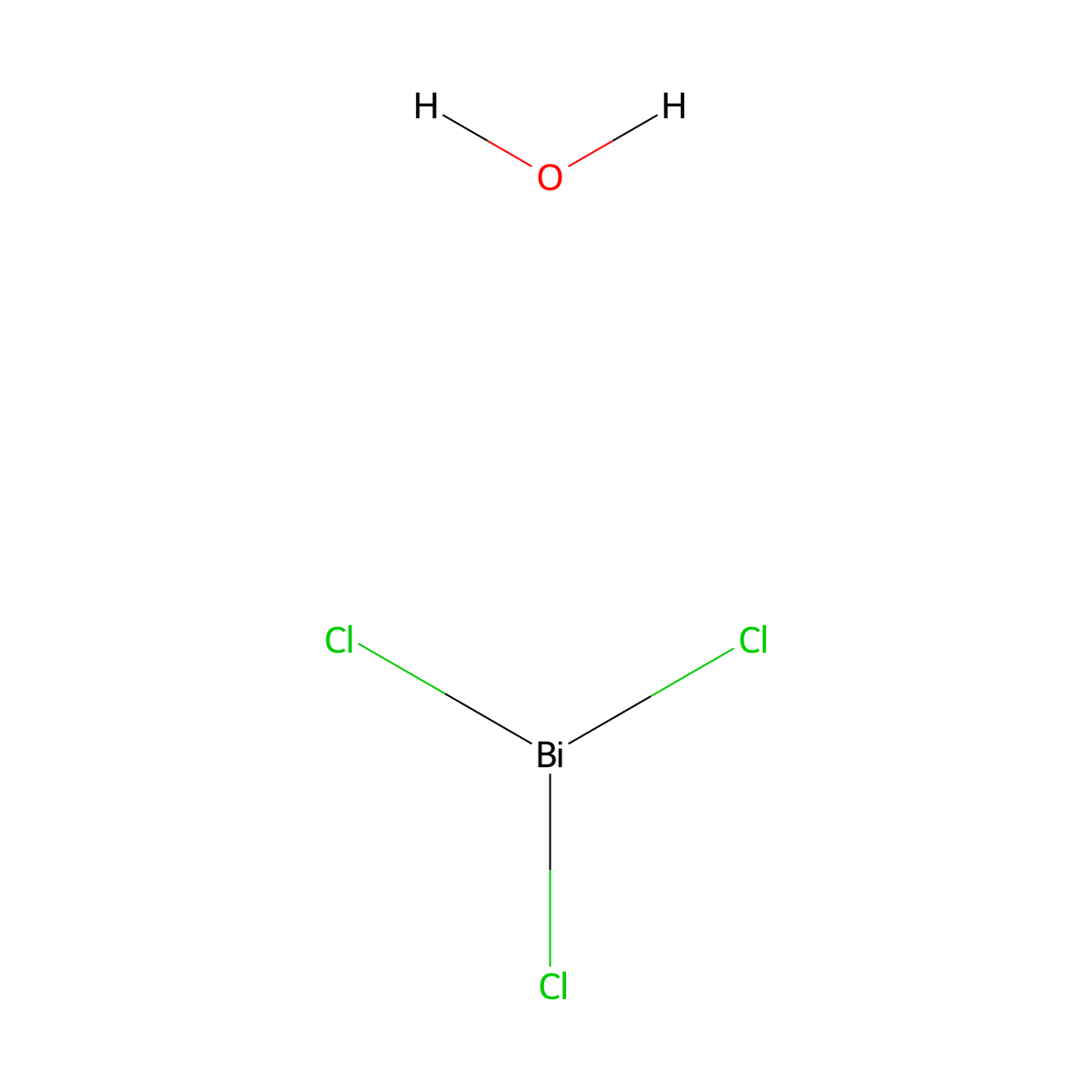 Trichlorobismuthane xhydrate molecular structure, CAS 39483-74-4