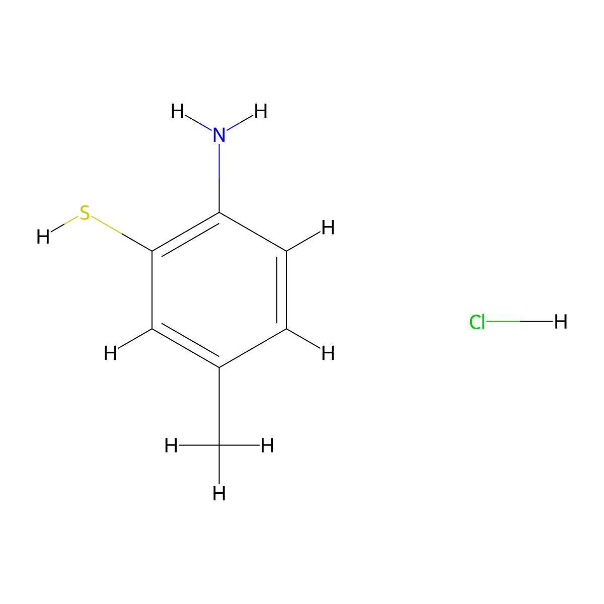 2-Amino-5-methylbenzene-1-thiol hydrochloride molecular structure, CAS 39484-01-0