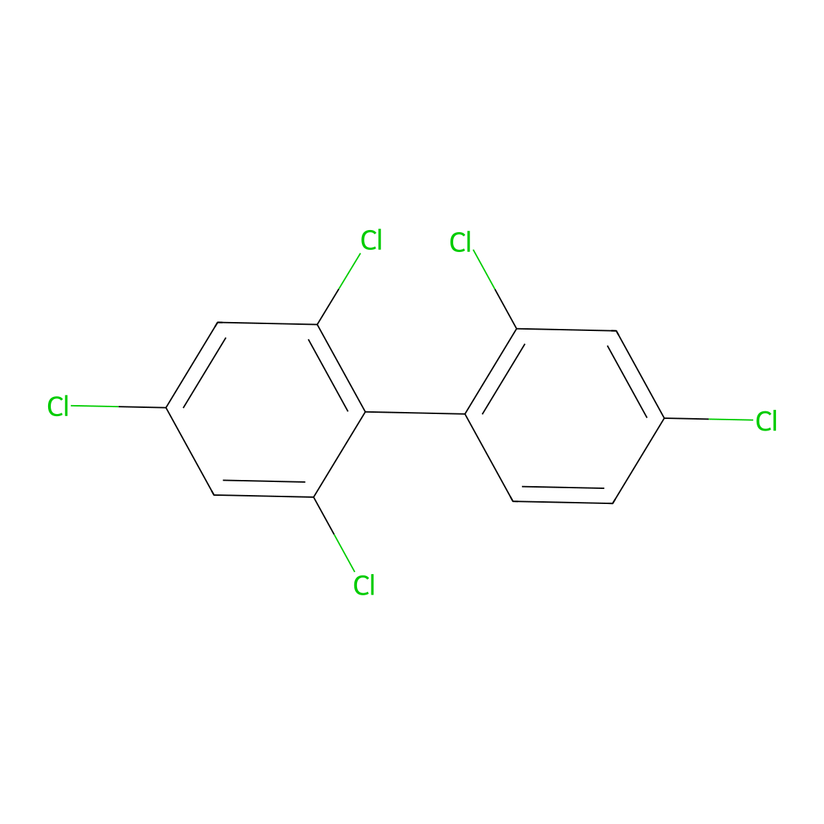 2,2',4,4',6-Pentachlorobiphenyl molecular structure, CAS 39485-83-1