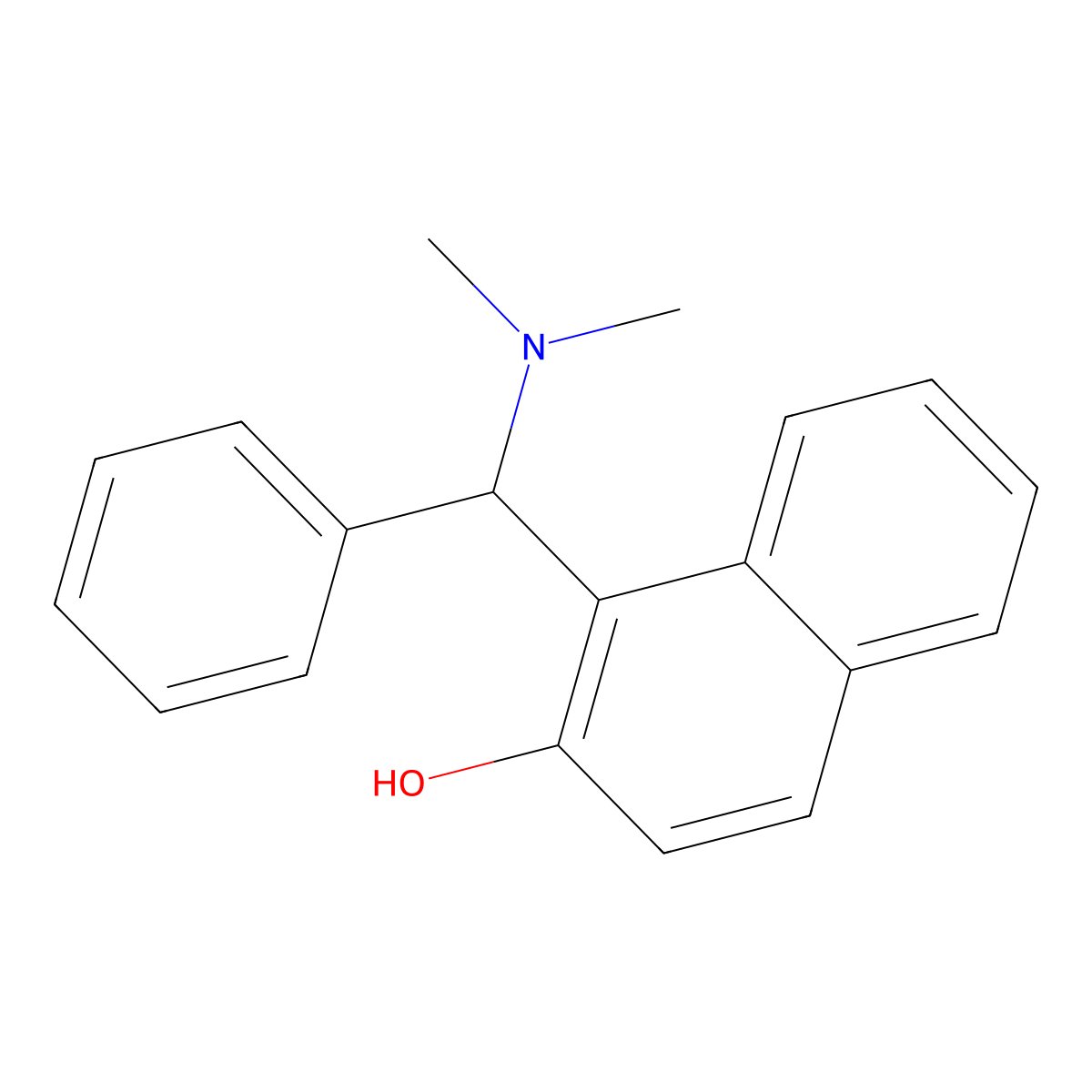 1-((Dimethylamino)(phenyl)methyl)naphthalen-2-OL molecular structure, CAS 39487-54-2