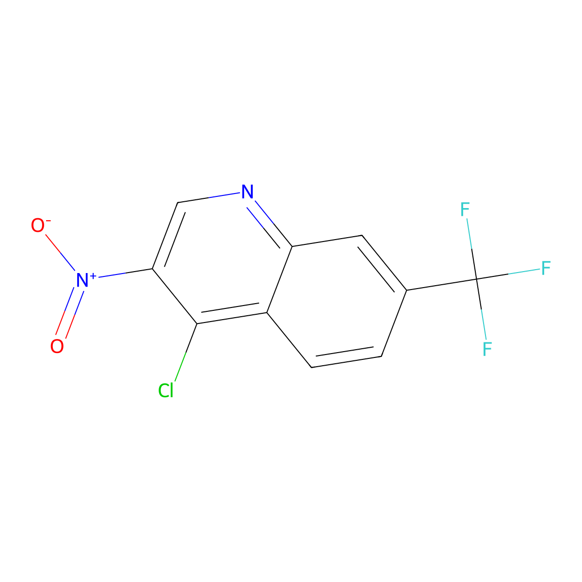 Quinoline, 4-chloro-3-nitro-7-(trifluoromethyl)- molecular structure, CAS 39487-88-2