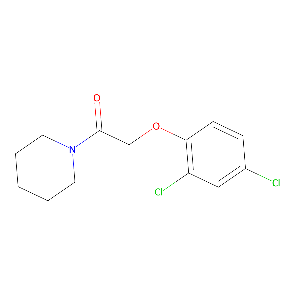 2-(2,4-Dichlorophenoxy)-1-(1-piperidyl)ethanone molecular structure, CAS 39489-66-2