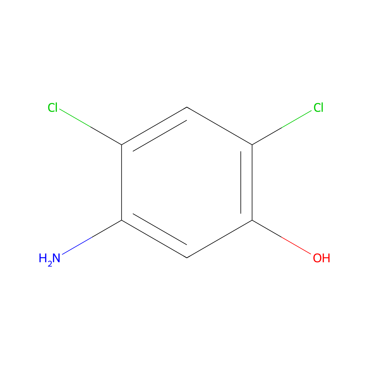 5-Amino-2,4-dichlorophenol molecular structure, CAS 39489-79-7
