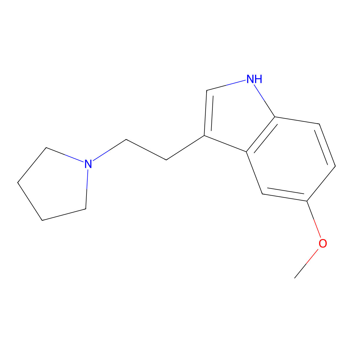 5-Methoxy-3-(2-(1-pyrrolidinyl)ethyl)-1H-indole molecular structure, CAS 3949-14-2