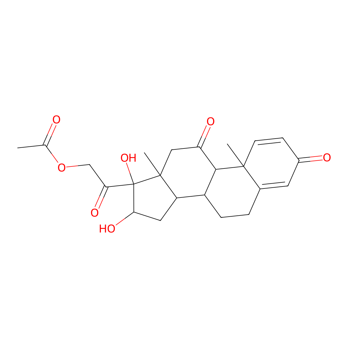 (16a)-21-(Acetyloxy)-16,17-dihydroxypregna-1,4-diene-3,11,20-trione molecular structure, CAS 3949-79-9