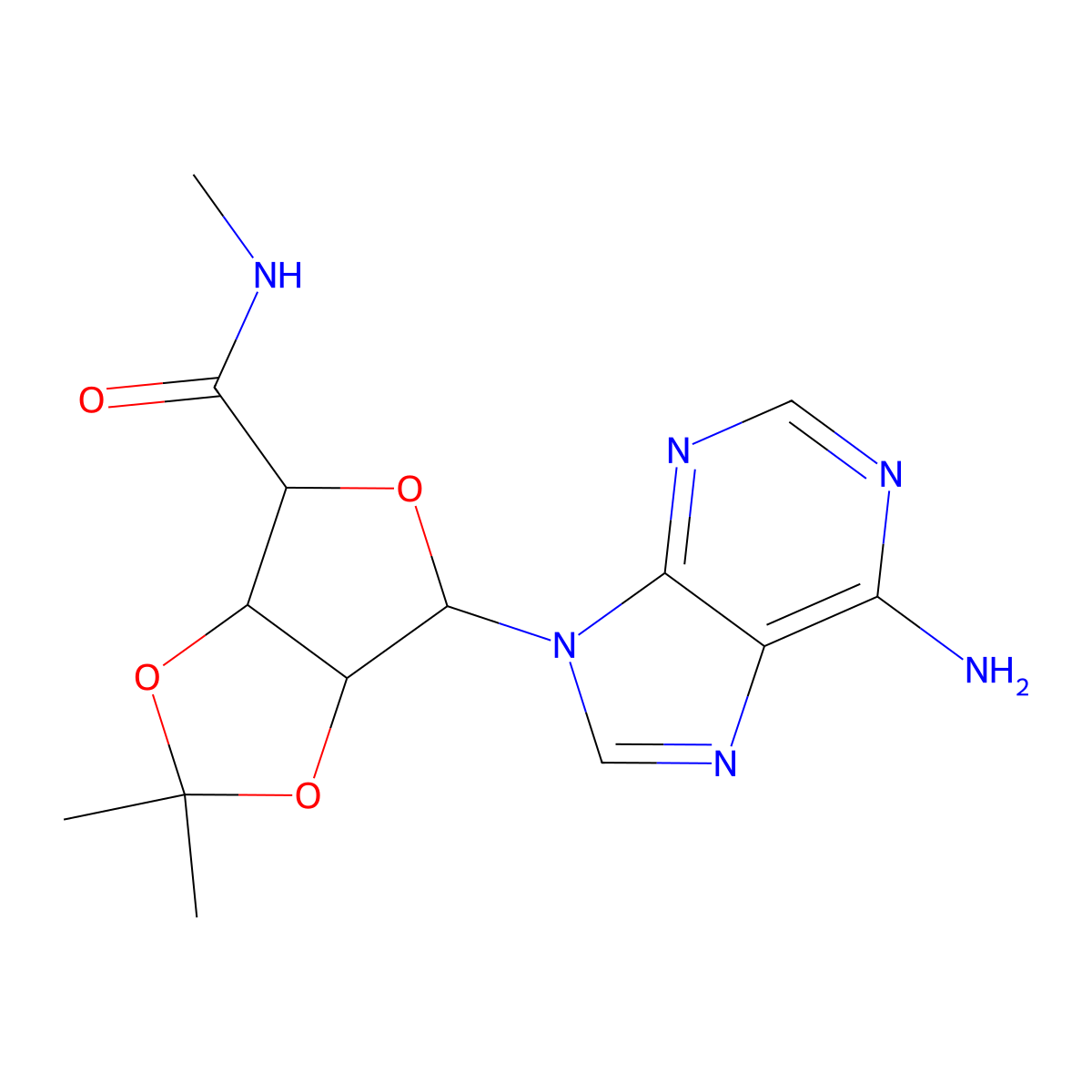 Isopropylidene-adenosine-5-N-methylcarbamide molecular structure, CAS 39491-51-5