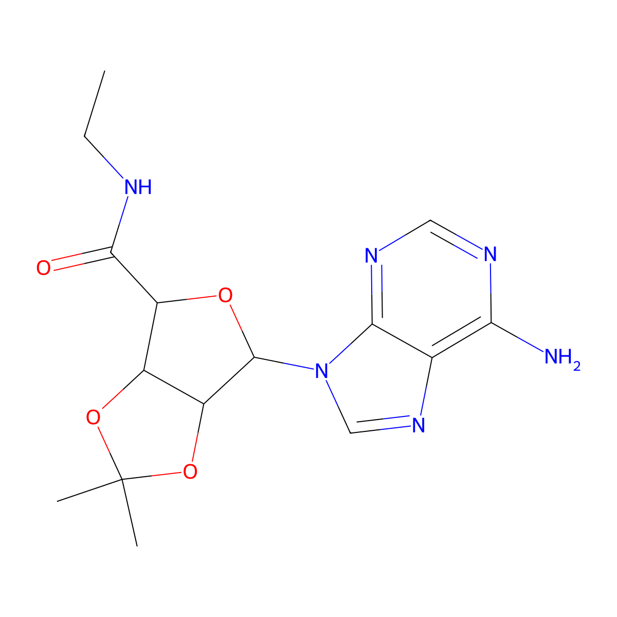 (4R,6S,6aR)-4-(6-aminopurin-9-yl)-N-ethyl-2,2-dimethyl-3a,4,6,6a-tetrahydrofuro[3,4-d][1,3]dioxole-6-carboxamide molecular structure, CAS 39491-53-7