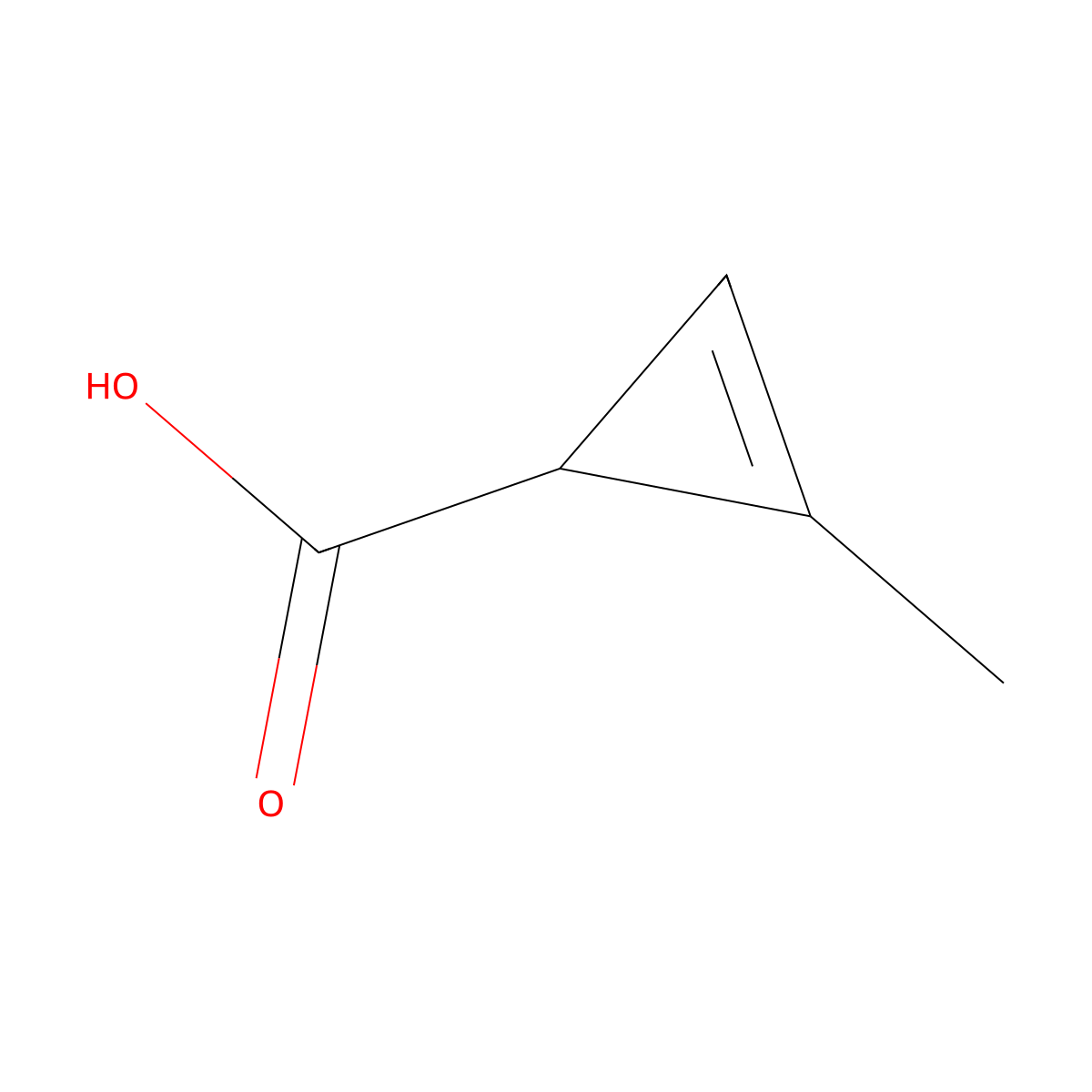 2-Methylcycloprop-2-ene-1-carboxylic acid molecular structure, CAS 39492-17-6