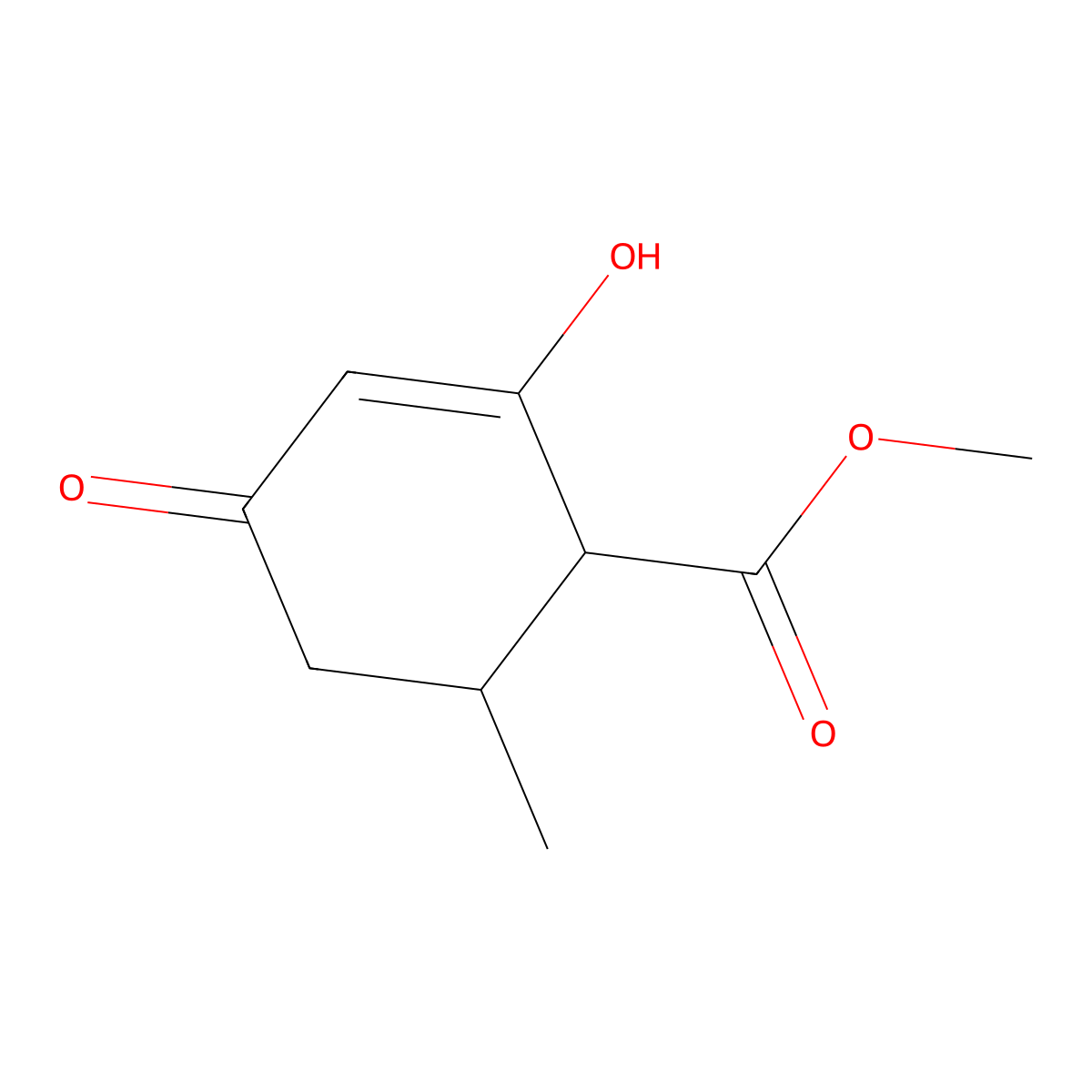 Methyl 4-hydroxy-6-methyl-2-oxo-3-cyclohexene-1-carboxylate molecular structure, CAS 39493-62-4