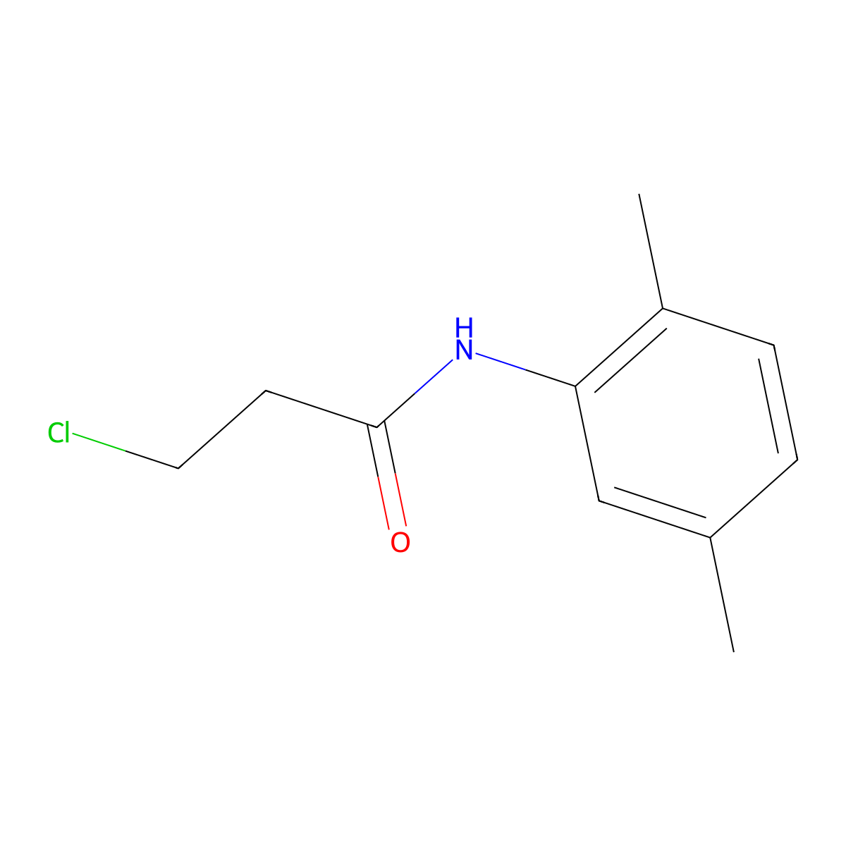 3-chloro-N-(2,5-dimethylphenyl)propanamide molecular structure, CAS 39494-07-0