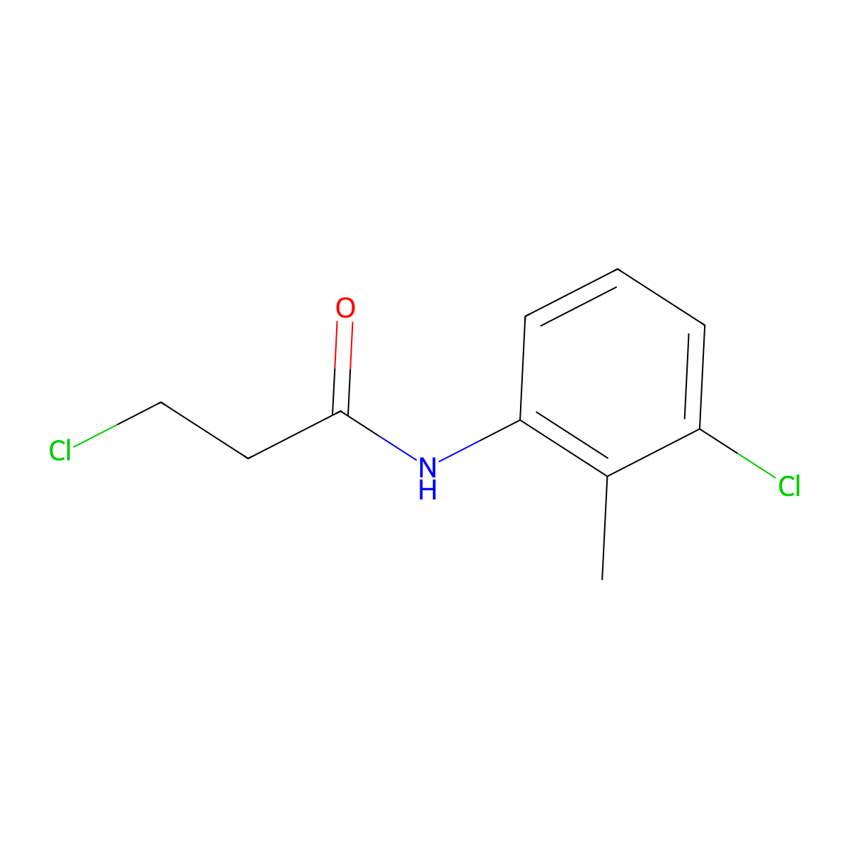 3-Chloro-n-(3-chloro-2-methylphenyl)propanamide molecular structure, CAS 39494-09-2